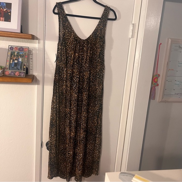 [NEW] OLD NAVY Leopard Print Scoop neck Sleeveless Midi Knit Dress: Sz XL - Picture 2 of 6